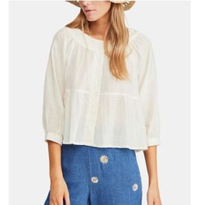 NWT Free People Sea to Shore Cropped Blouse